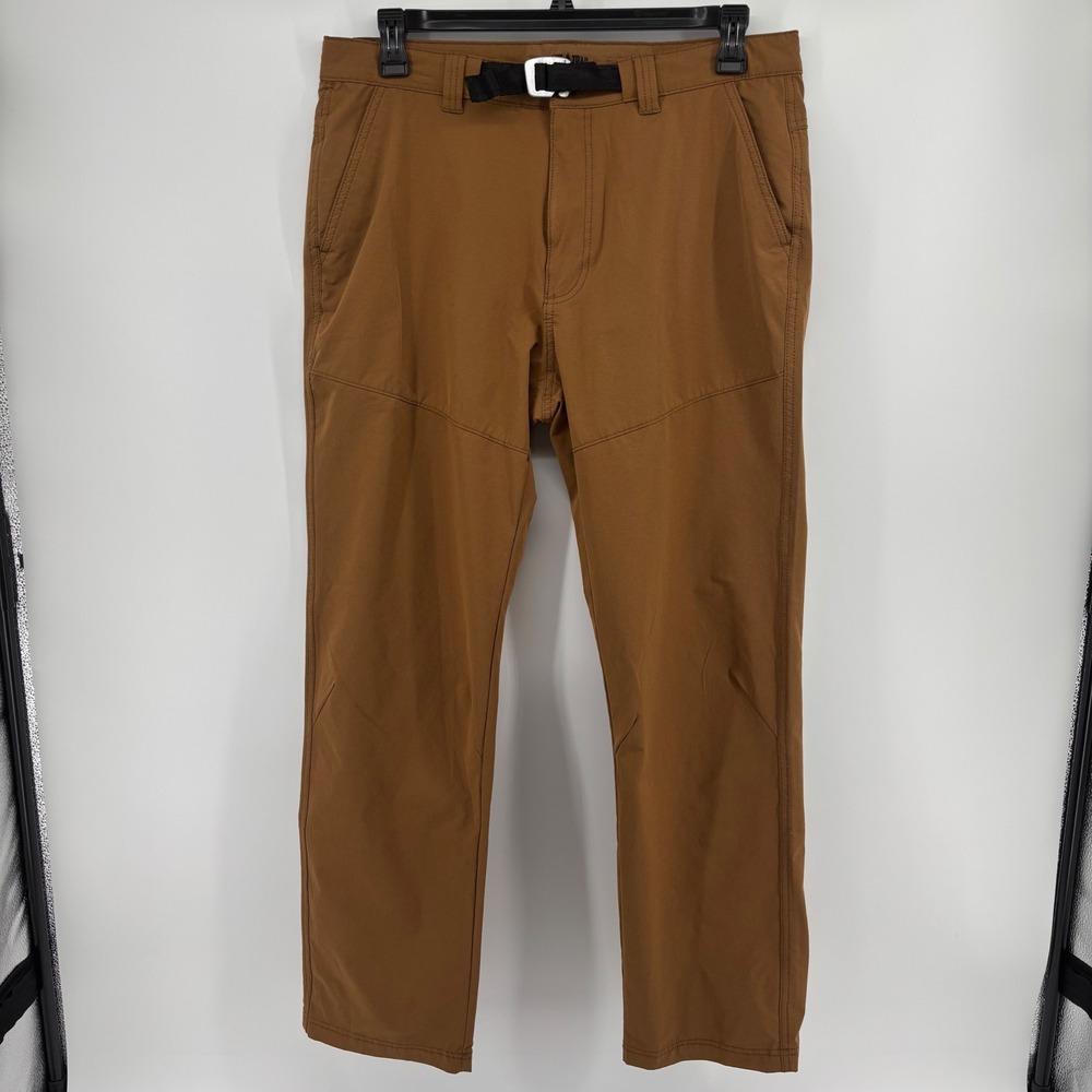Lake & Trail Mens Hiking Pants Brown Ripstop Built-in Belt 36x32 Articulate Knee